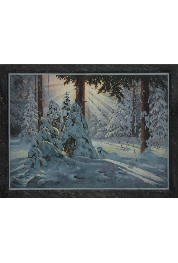 Каменная картина "Зимнее солнце" 35*45 см