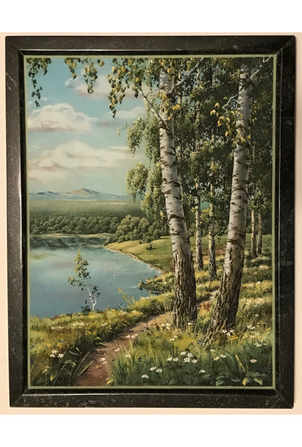 Картина 35*45 см "Березки на берегу" 