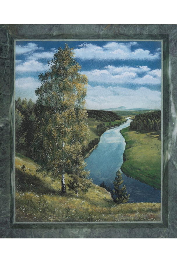Каменная живопись "Над рекой" 45*35 см