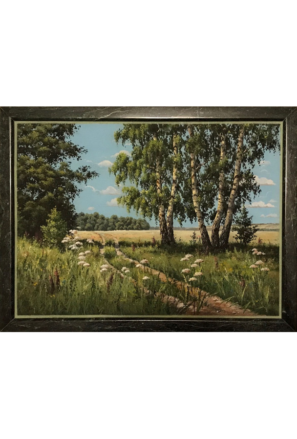 Картина из каменной крошки "Полевая дорога" 45*35 см
