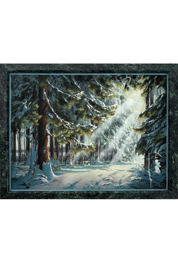 Каменная картина 45*35 см "Просвет в зимнем лесу"