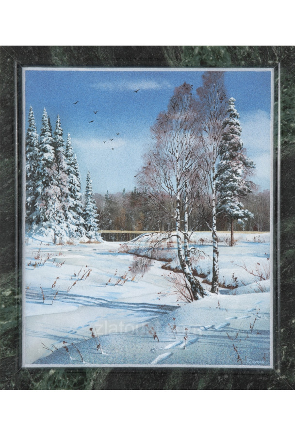 Каменная картина "Зимняя речка 2" 35*45 см 