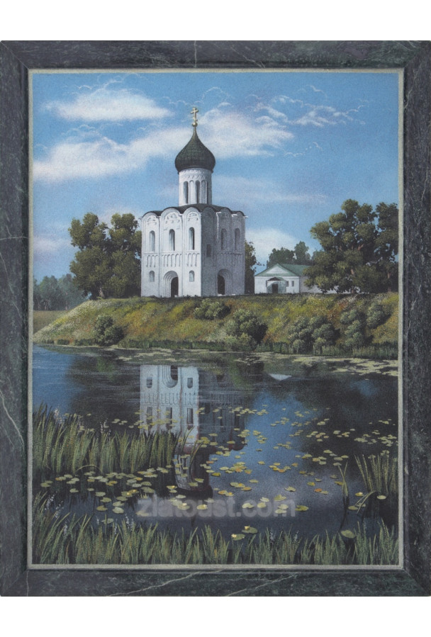 Каменная картина 35*45 см "Храм Покрова на Нерли"